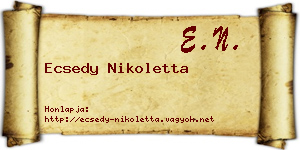 Ecsedy Nikoletta névjegykártya