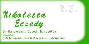 nikoletta ecsedy business card